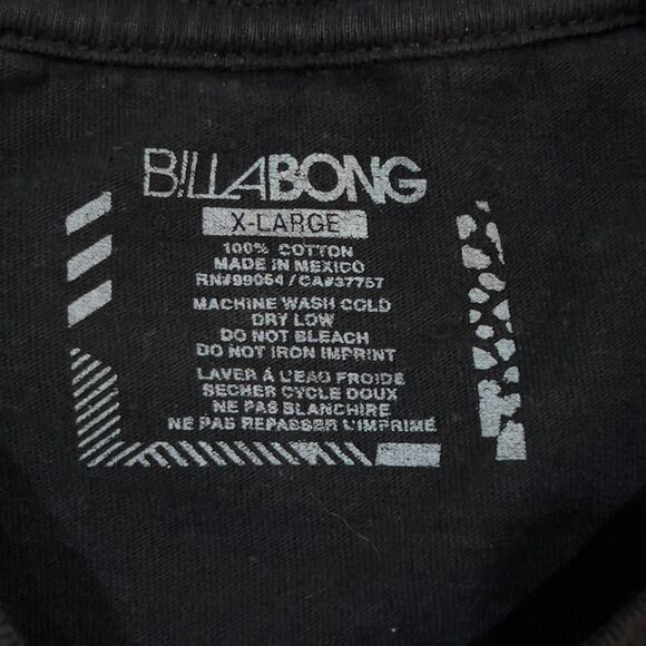 Billabong Surf Tee T-Shirt Black Red White - Men's Size XL - Picture 3 of 6